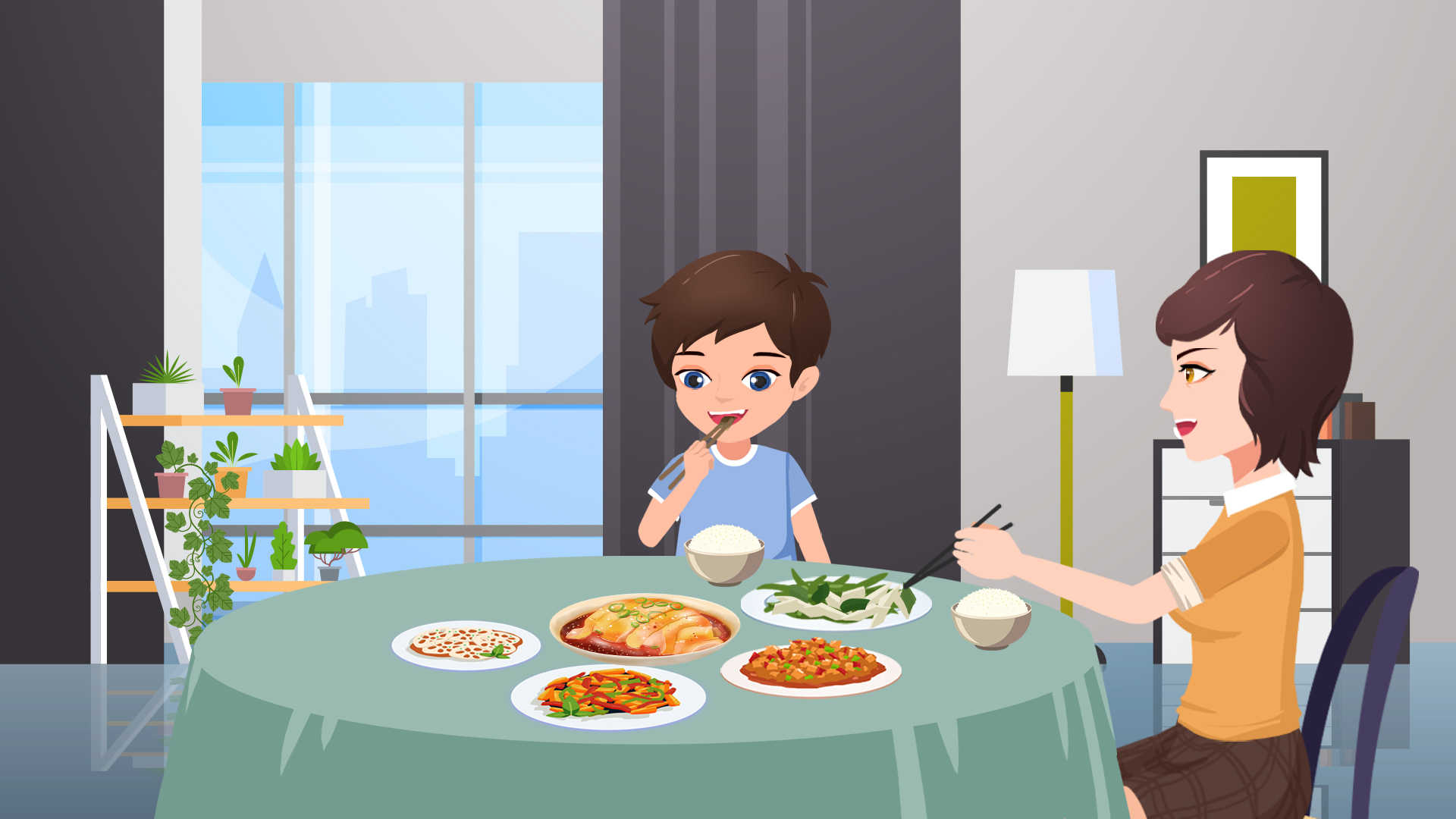 和家人好好吃饭|插画|商业插画|小野果插画 - 原创作品 - 站酷 (ZCOOL)