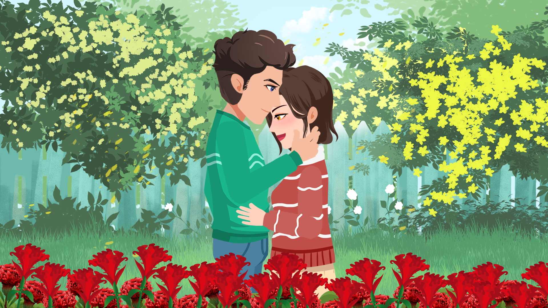 情侣拥抱插画图片下载-正版图片400163396-摄图网